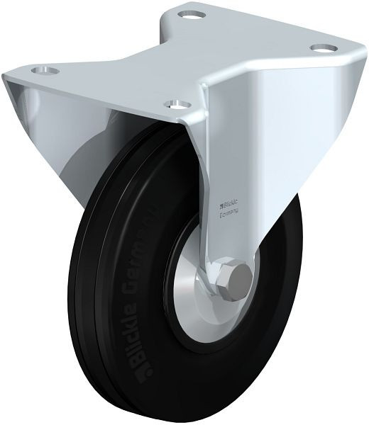 Blickle B-VPP 140R-FA Stahlblech-Bockrolle, mittelschwere Ausführung, mit Anschraubplatte, Vollgummi, Schwarz, 749124
