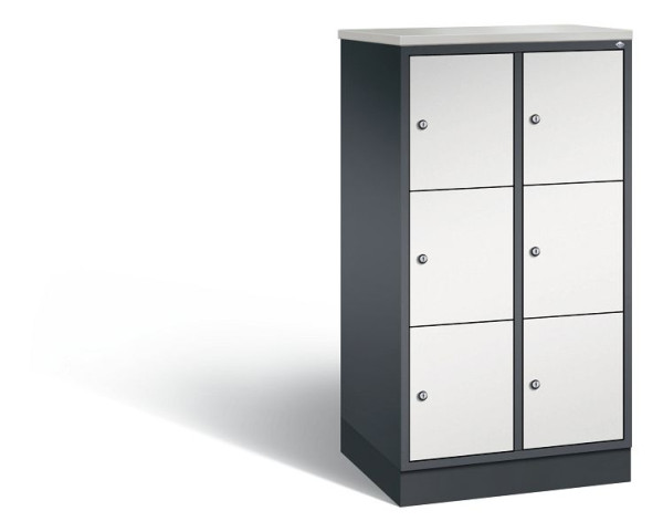 C+P Schließfachschrank Intro, H1255xB620xT490mm, Farbe: Schwarzgrau / Lichtgrau, 8573-201 S10234