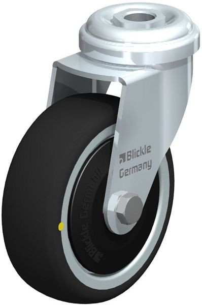 Blickle LRA-PATH 75K-ELS-FK Apparate-Lenkrolle mit Rückenloch, Thermoplastisches Polyurethan, Grau, 845667