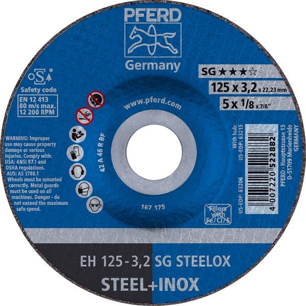 Pferd Trennscheibe EH 125-3,2 SG STEELOX, VE: 25 Stück, 61333432