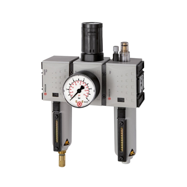 Riegler Wartungseinheit 3-teilig »FUTURA«, Metallbehälter, BG1, G 1/4, 0,1-1 bar, VA, 152687