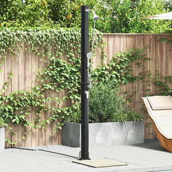 vidaXL Outdoordusche mit Solar Schwarz 217 cm PVC und Aluminium, 42003409