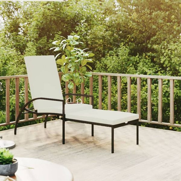 vidaXL Sonnenliege mit Fußhocker PE-Rattan Braun, 317628