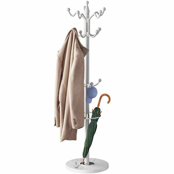 casaria Kleiderständer Weiß 173cm geschwungen, 109698