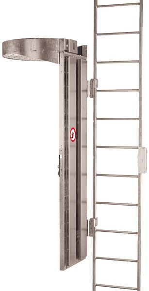 HYMER Aufstiegssperre mit Deckel, abschließbar, Stahl verzinkt, Scharnieranbindung links, 20010316