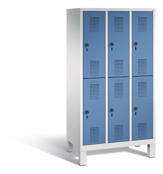 C+P Spind Evolo, 6 Fächer, H1650xB900xT500 mm, Grau/Fernblau, 483106-30 S10058