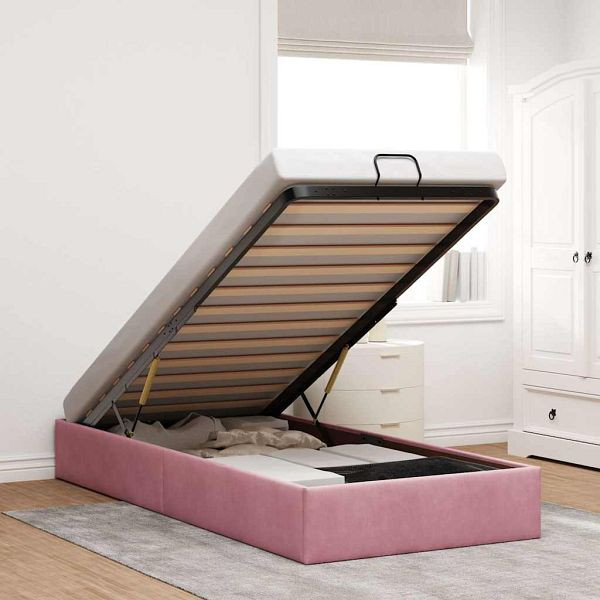 vidaXL Ottoman-Bett ohne Matratze Rosa 100x200 cm Samt, 3310948