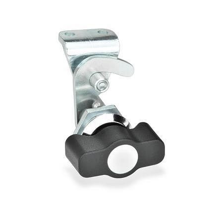 Ganter Hakenverriegelungen, Betätigung mit Bedienlelementen (GN 115.8-HG-18-H1-SW-1), VE: 10 Stück, 115.8-HG-18-H1-SW-1