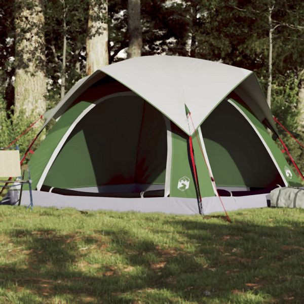 vidaXL Campingzelt 4 Personen Grün Wasserdicht, 4009452