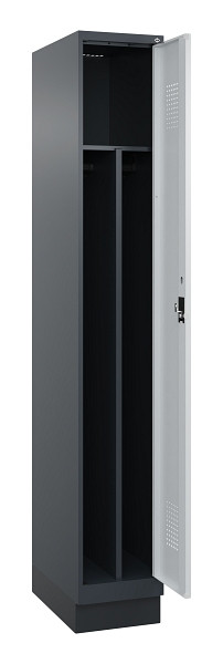 C+P Spind Evolo PLUS, mit Sockel, 1 Abteil, 1950x300x500mm, 7016/7035, Verschluss Zylinderschloss, 049020-10F S10044