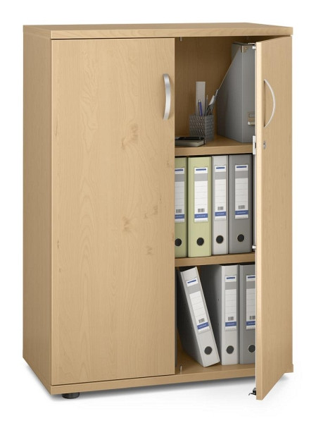 Deskin Flügeltürenschrank MULTI M pro, Dekor: Buchedekor, BxHxT: 800 x 1140 x 420 mm, 250300