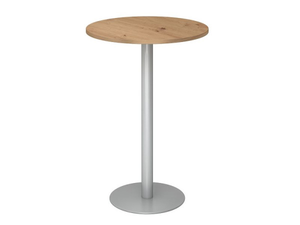 Hammerbacher Stehtisch 80cm rund Asteiche/Silber, VSTH08/R/S