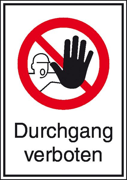 SafetyMarking Verbots-Kombischild, Durchgang verboten, BxH 26,2x37,1 cm, Aluminium, 11.1143