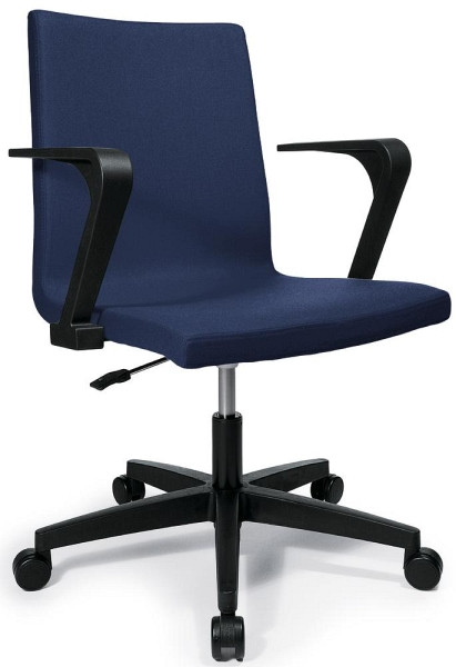 Deskin Besucherdrehstuhl TURN inkl. Armlehnen, Fußkreuz Polyamid schwarz, Bezug Filz L, Farbe dunkelblau, 270511