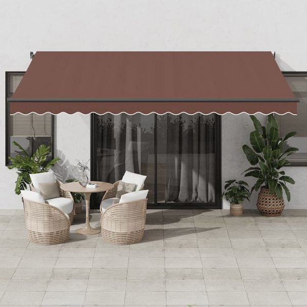 vidaXL Markise Manuell mit LEDs Braun 450x350 cm, 3215408