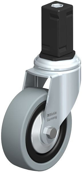 Blickle LKRA-VPA 101K-11-FA-EV15 Apparate-Lenkrolle mit Expander, Vollgummi, Grau, 848235