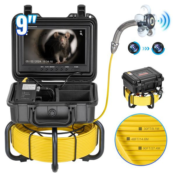 VEVOR Rohrkamera 30m Inspektionskamera 9Zoll Bildschirm 36-fach Zoom, JLKXSGDNKJ9Y9ATFTV2