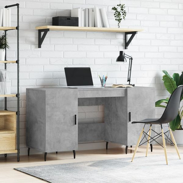 vidaXL Schreibtisch Betongrau 140x50x75 cm Holzwerkstoff, 829568