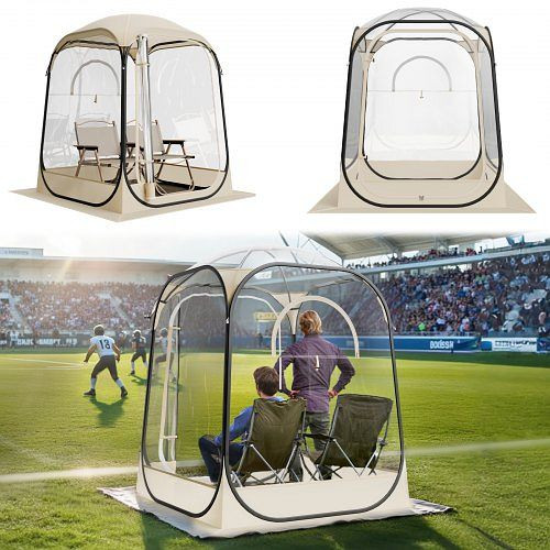 VEVOR Transparentes Pop-up-Zelt 127x127x170 cm, für 1–2 Personen, inkl. Bodenmatte & Abdeckung, Outdoor-Bubble-Zelt, YDZ5050INCH068GSC001V0