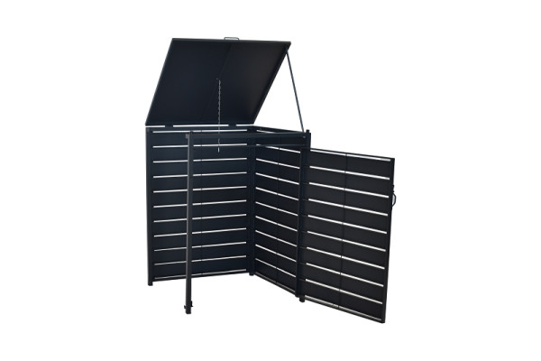 Merxx Mülltonnenabdeckung Anbau, klein, Aluminium mit Stahl, 29141-209