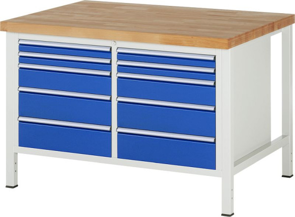 RAU Werkbank Serie 8000 - Modell 8480, B1250 x T900 x H840 mm, 13-8480A2-129B4S.11