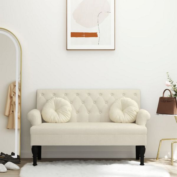 vidaXL Sitzbank mit Rückenlehne 120x62x75,5 cm Leinen, 372128