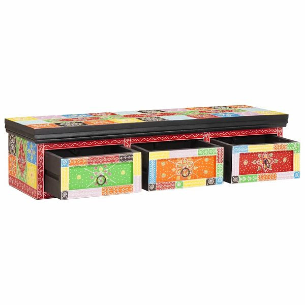 vidaXL TV-Schrank Mehrfarbig 100 x 30 x 24 cm Massivholz Mango, 4017578