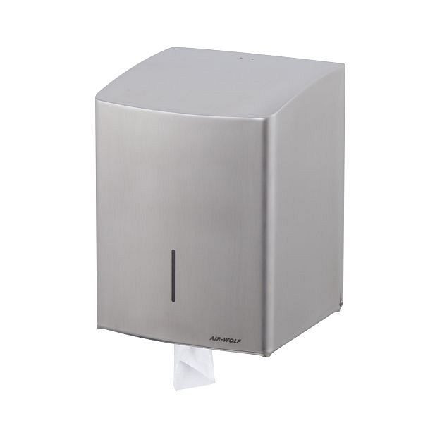 Air Wolf Rollenhandtuchspender, Serie Alpha, H x B x T: 345 x 265 x 221 mm, Edelstahl gebürstet, 60-118