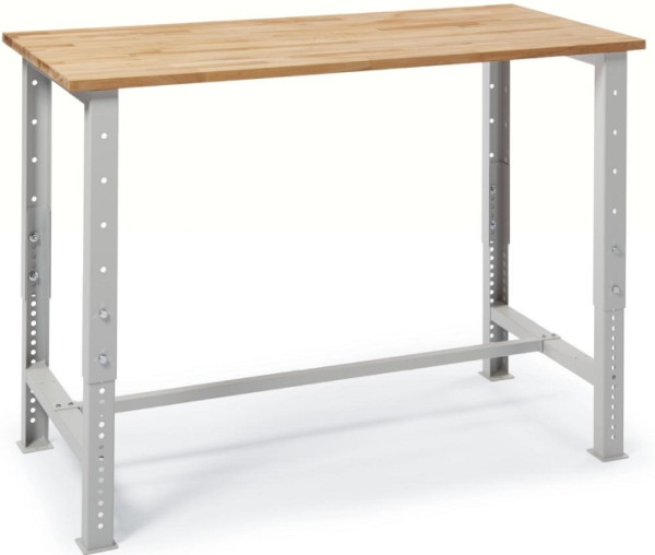 Deskin Werkbank-Grundeinheit DS PROFI SYSTEM, Lichtgrau RAL 7035, 1500 x 700 x 710-1060 mm, Gestell: Lichtgrau RAL 7035, Multiplex-Platte, 280286