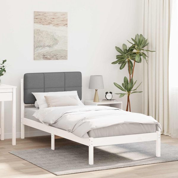 vidaXL Bettgestell mit gepolstertem Kopfteil Hellgrau 80 x 200 cm, 878013
