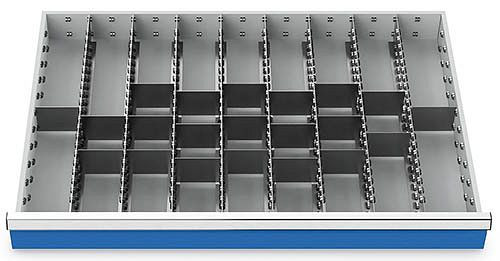 Bedrunka+Hirth Schubladeneinsätze T736 R 36-24, für Blendenhöhe 200/300 mm, 8 x MF 600 mm, 21 x TW 100 mm, 161BLH200