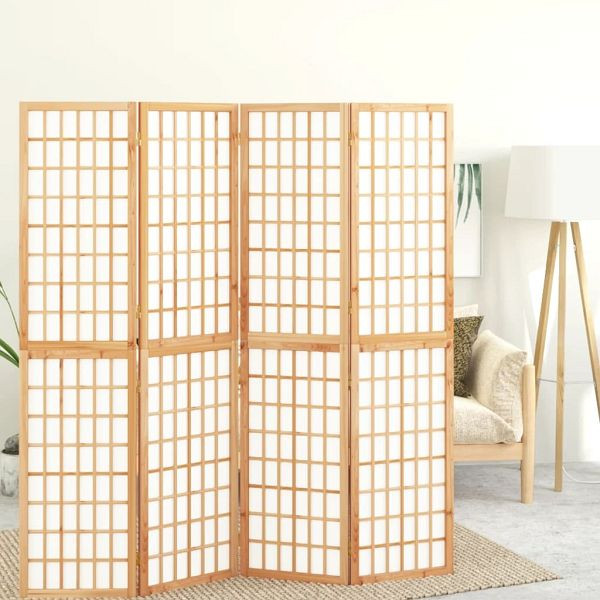 vidaXL 4-teilig Paravent Japanischer Stil Faltbar 160x170 cm, 352084