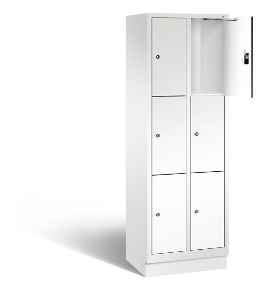 C+P Schließfachschrank Evolo, H1800xB610xT500mm, Farbe: Verkehrsweiß / Dekor Weiß, 48020-203 S10233