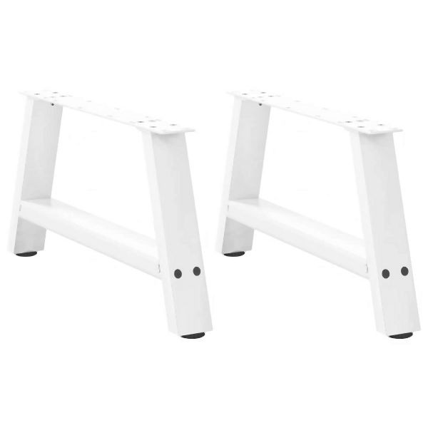 vidaXL Couchtischbeine A-Form 2 Stück Weiß 60x(30-31) cm Stahl, 4012821