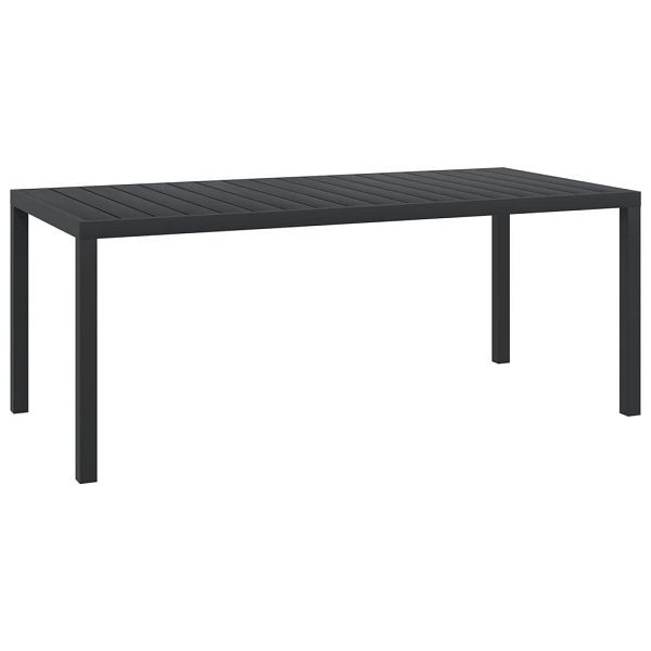 vidaXL Gartentisch Schwarz 185x90x74 cm Aluminium und WPC, 42792