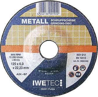 Iwetec Schruppscheibe Metall, ø 125 mm, VE: 10 Stück, 600002