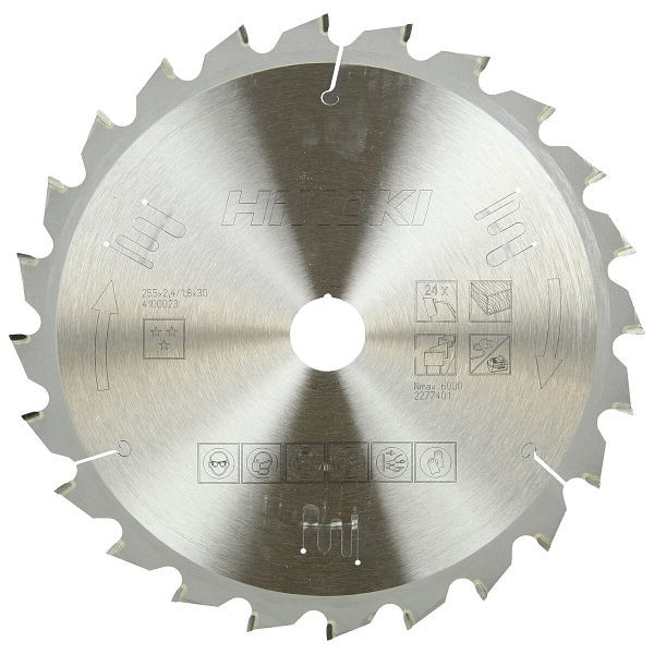 HiKOKI TCT Kreissägeblatt Holz 255X30 Z24 Flach- / Wechselzahn, 4100023