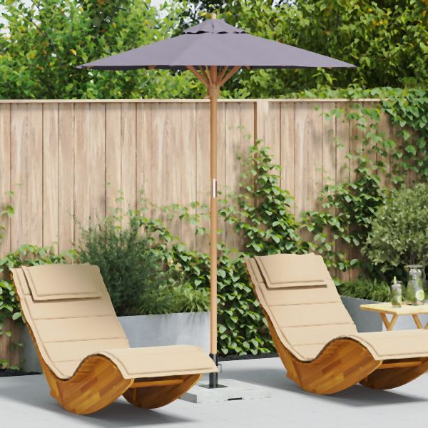 vidaXL Garten-Sonnenschirm dunkelgrau 180x230 cm aus Bambus, 4108085