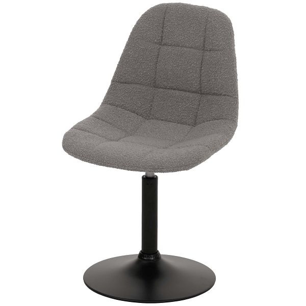 Mendler Esszimmerstuhl HWC-A60, Küchenstuhl Stuhl Drehstuhl, Stahl FSC® Stoff/Textil Bouclé (450g/m²), grau, 108901