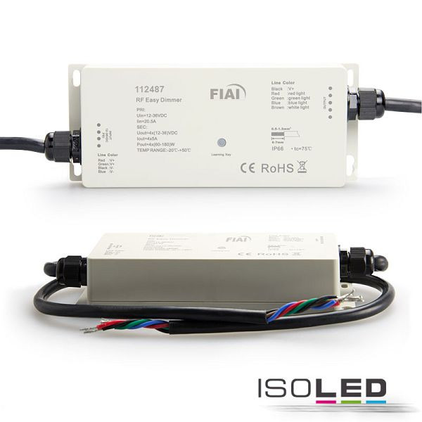 ISOLED Sys-One Funk PWM-Dimmer IP66, 4 Kanal, 12-36V 4x5A, 48V 4x2A, 112487