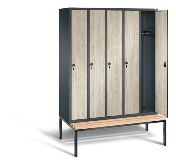 C+P Spind Evolo, 5 Abteile, H2090xB1480xT815 mm, Anthrazit/HPL Esche, 48050-50 S10365