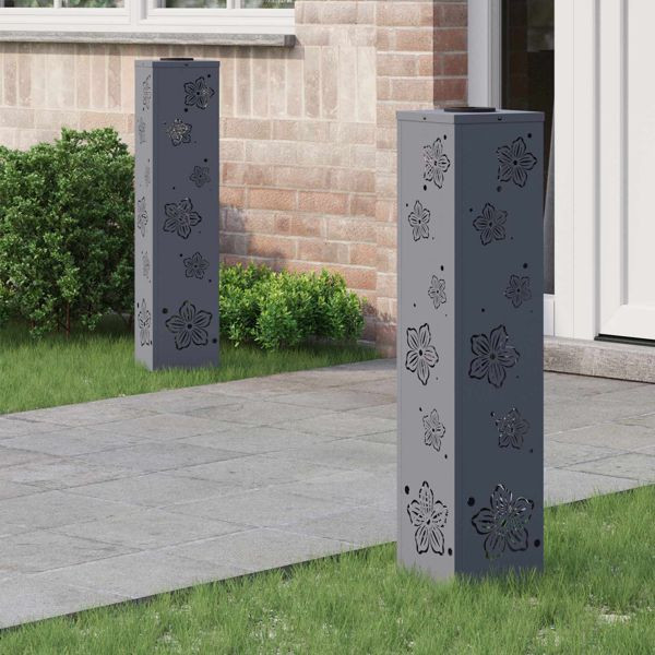 vidaXL Solar LED Weg Licht 2 pcs Anthrazit Kalt gewalzter Stahl, 879746