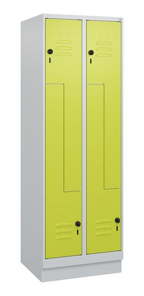 C+P Z-Spind Classic PLUS, Sockel, 4 Abteile, 1800x600x500mm, 7035/0024, Drehriegel, 0800237-204 S10010