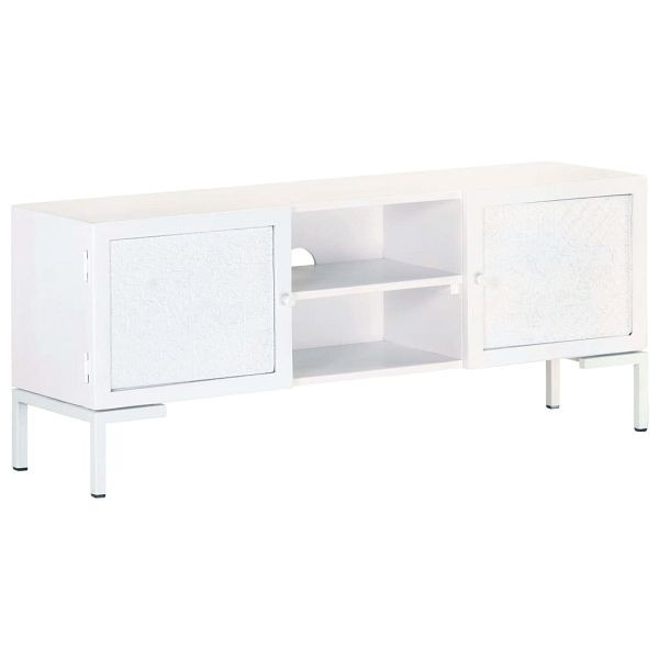 vidaXL TV-Schrank Weiß 115x30x46 cm Massivholz Mango, 323580