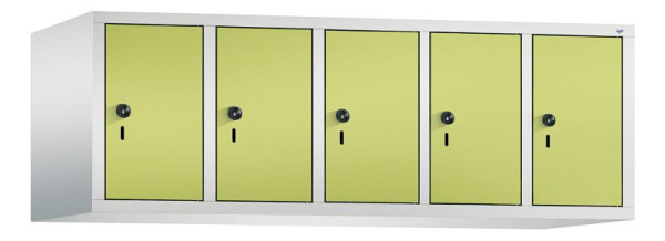 C+P Aufsatz-Garderobenschrank Evolo, 5 Abteile, H500xB1480xT500 mm, Lichtgrau/Viridingrün, 48090-50 S10030