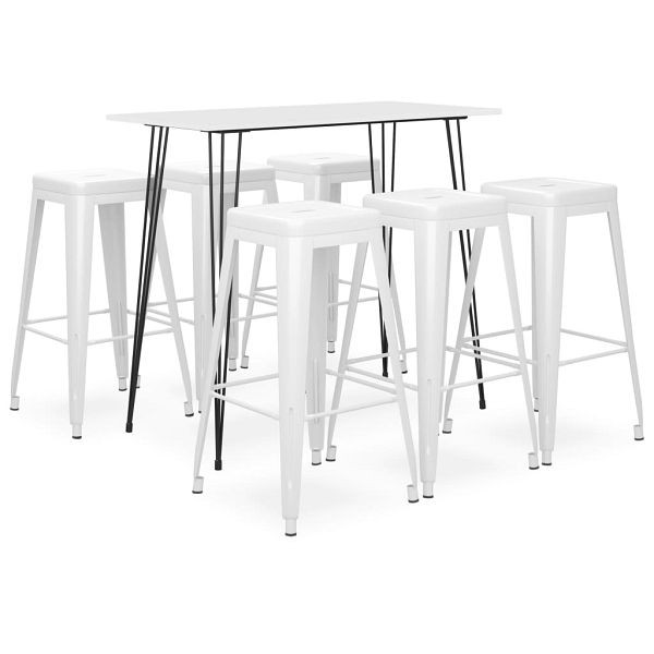 vidaXL 7-tlg. Bar-Set Weiß, Top-Qualität, modern, zeitgemäß, 3057416