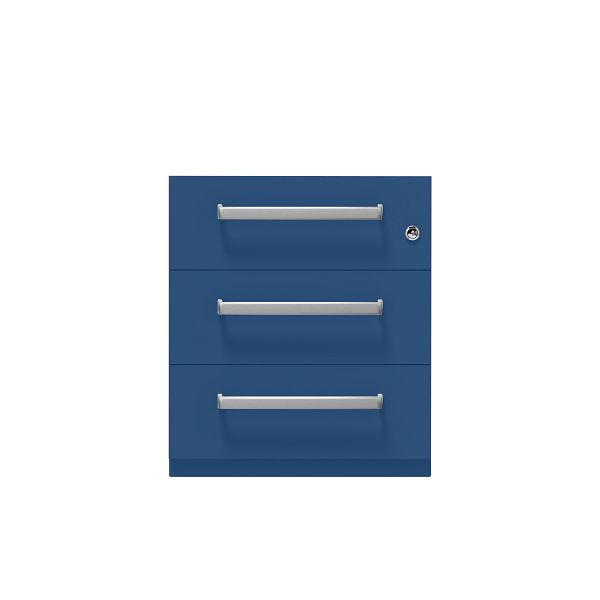 Bisley Rollcontainer Note™, 3 Schubladen, Tiefe 775 mm, Designgriff, 639 oxfordblau, NWH79M7BBB639