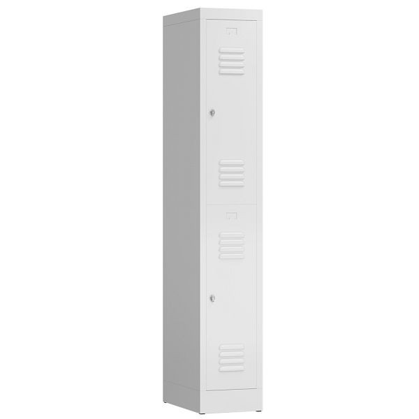 Lüllmann ClassiX Garderobenschrank, 1 Abteil doppelstöckig, 1800 x 310 x 500 mm, signalweiß, X-520217