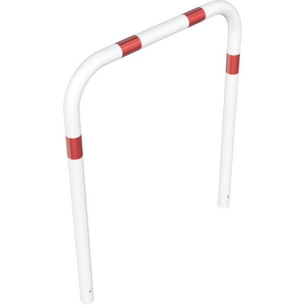 Stein HGS Anlehnbügel/Absperrbügel -Sylt-, 1200mm/800mm/1000mm, weiß beschichtet mit rot reflektierenden Leuchtstreifen, Bügel: Ø 60 mm, 465.12b-wr