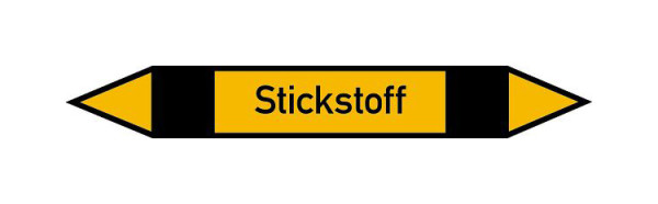 Schilder Klar Rohrleitungskennzeichen Stickstoff, 187x26 mm Folie selbstklebend, 101577/61